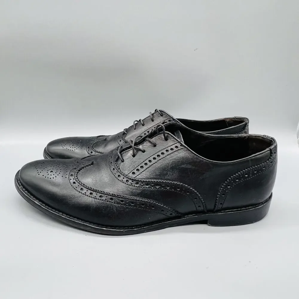 To Boot New York Shoes Mens 12 Black Leather Adam Derrick Wingtip Oxford Dress